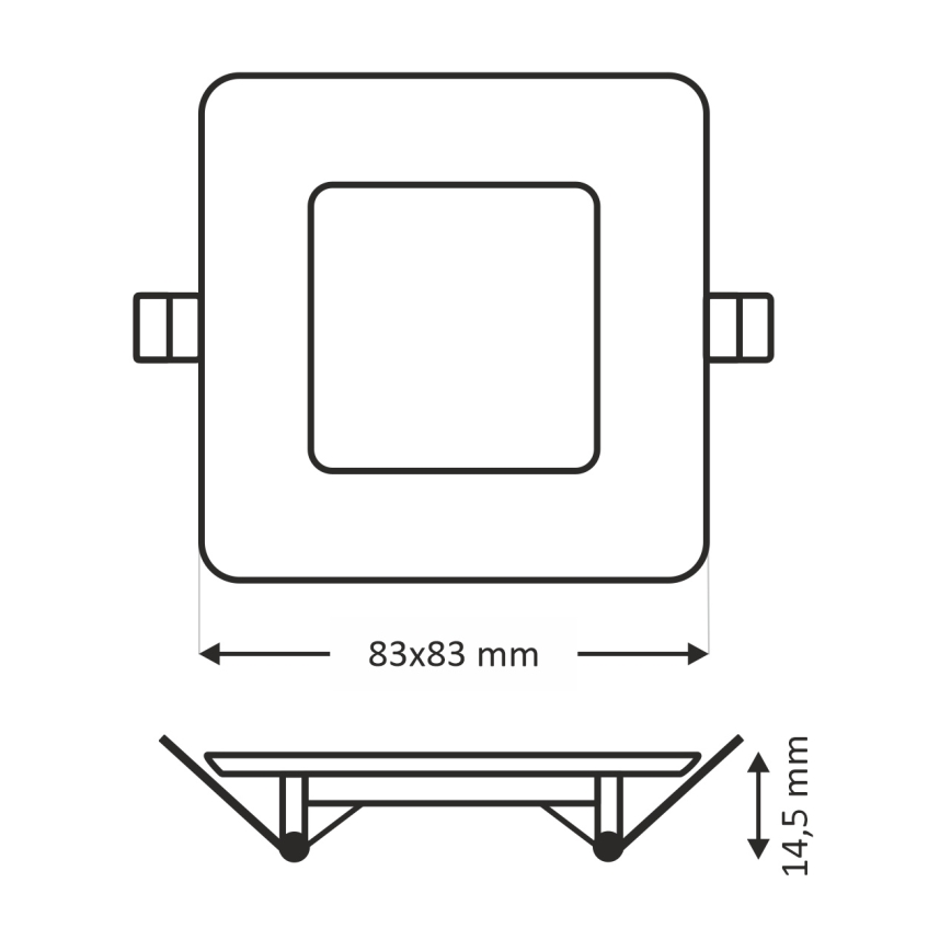 LED ugradno stropno svetlo SQUARE LED/3W/230V 4200K 8,3x8,3 cm belo