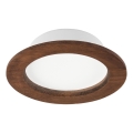 LED ugradno stropno svetlo WOODY SPOT LED/12,5W/230V 3000K trešnja prečnik 16 cm