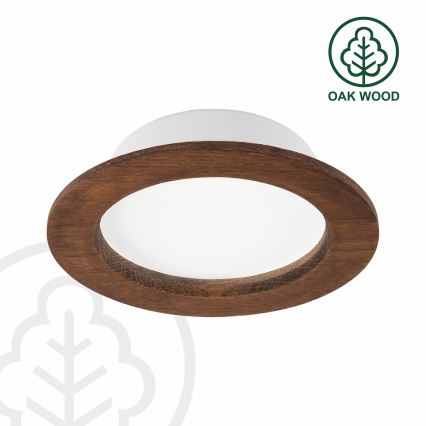 LED ugradno stropno svetlo WOODY SPOT LED/12,5W/230V 3000K trešnja prečnik 16 cm