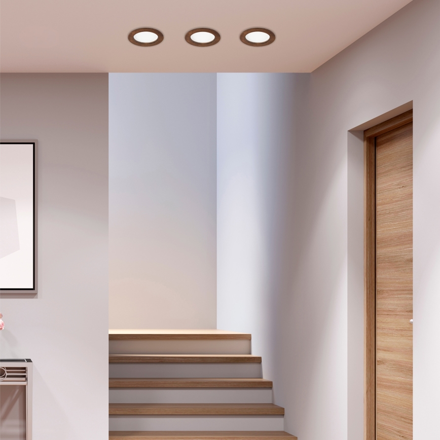 LED ugradno stropno svetlo WOODY SPOT LED/12,5W/230V 3000K trešnja prečnik 16 cm
