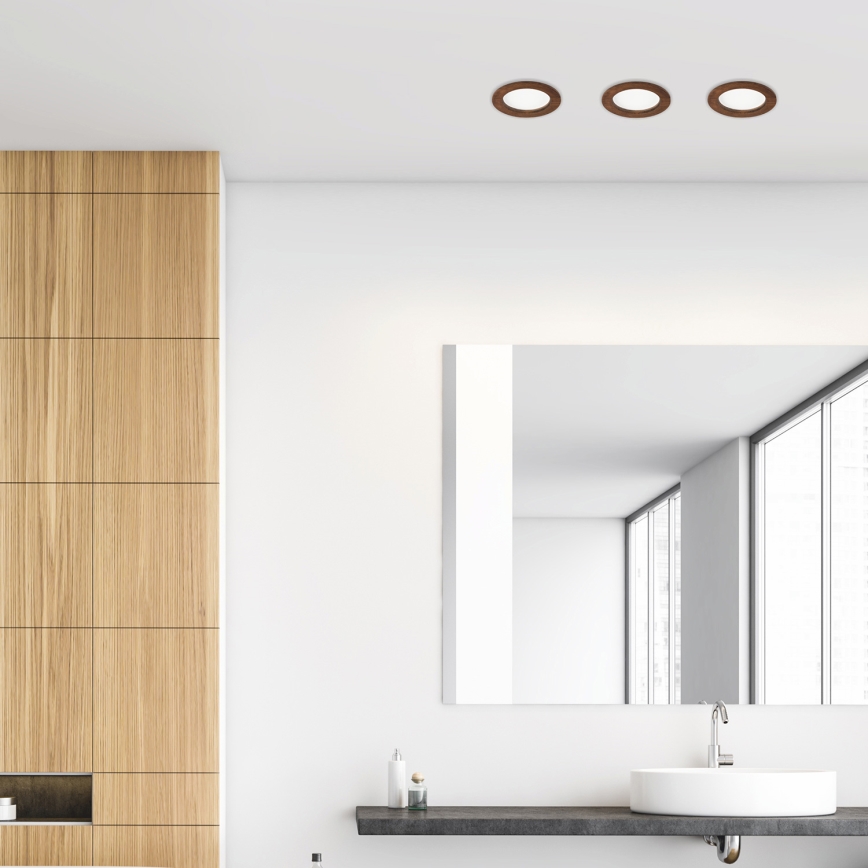 LED ugradno stropno svetlo WOODY SPOT LED/12,5W/230V 3000K trešnja prečnik 16 cm