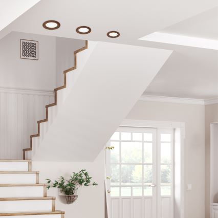 LED ugradno stropno svetlo WOODY SPOT LED/12,5W/230V 3000K trešnja prečnik 16 cm