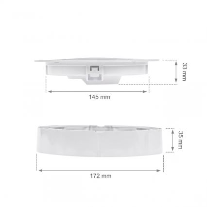 LED ugradno svetlo ALGINE 2u1 LED/12W/230V 4000K bela