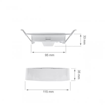 LED ugradno svetlo ALGINE 2u1 LED/6W/230V 3000K belo