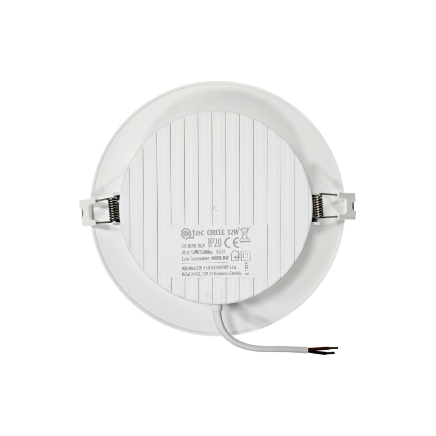 LED ugradno svetlo CIRCLE LED/12W/230V 4000K, prečnik 17 cm, bela