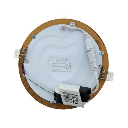 LED ugradno svetlo CIRCLE LED/12W/230V 4200K, prečnik 16,7 cm, braon