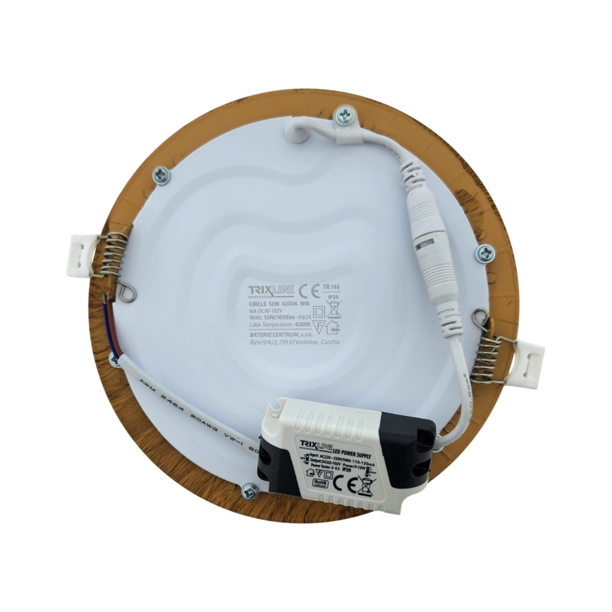 LED ugradno svetlo CIRCLE LED/12W/230V 4200K, prečnik 16,7 cm, braon