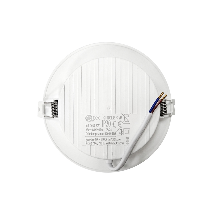 LED ugradno svetlo CIRCLE LED/9W/230V 4000K prečnik 14,5 cm belo