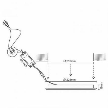 LED ugradno svetlo LED/18W/230V 4000K