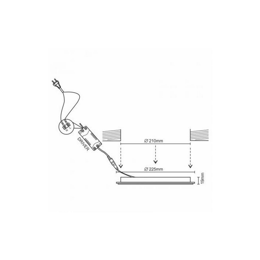 LED ugradno svetlo LED/18W/230V 4000K