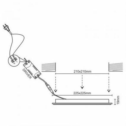 LED ugradno svetlo LED/18W/230V