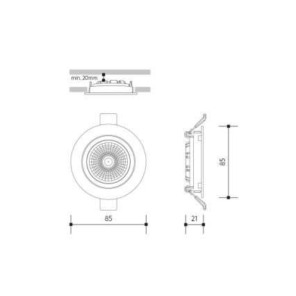 LED ugradno svetlo LED/6W/230V 4000K prečnik 8,5 cm bela
