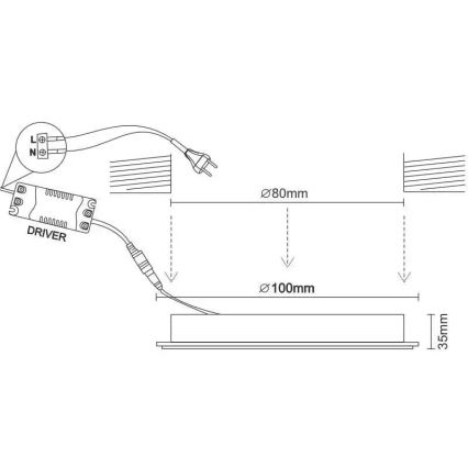 LED ugradno svetlo LED/7,5W/230V 4000K belo/srebrno