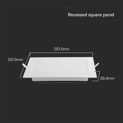 LED ugradno svetlo sa SAMSUNG čipom LED/6W/230V 6500K 12x12 cm bela