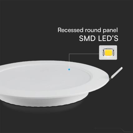 LED ugradno svetlo SAMSUNG čip LED/18W/230V 6500K Ø 22 cm bela