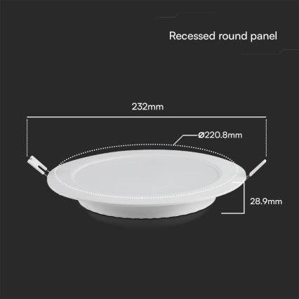 LED ugradno svetlo SAMSUNG čip LED/18W/230V 6500K Ø 22 cm bela
