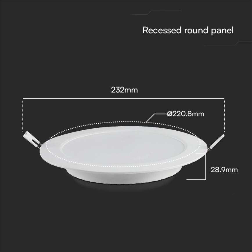 LED ugradno svetlo SAMSUNG čip LED/18W/230V 6500K Ø 22 cm bela