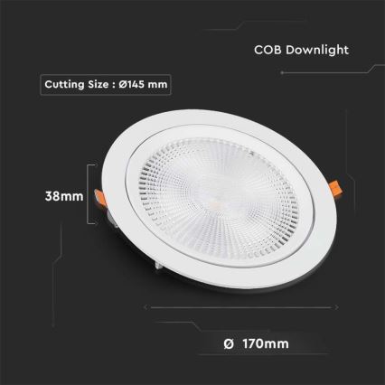 LED ugradno svetlo SAMSUNG čip LED/20W/230V 4000K