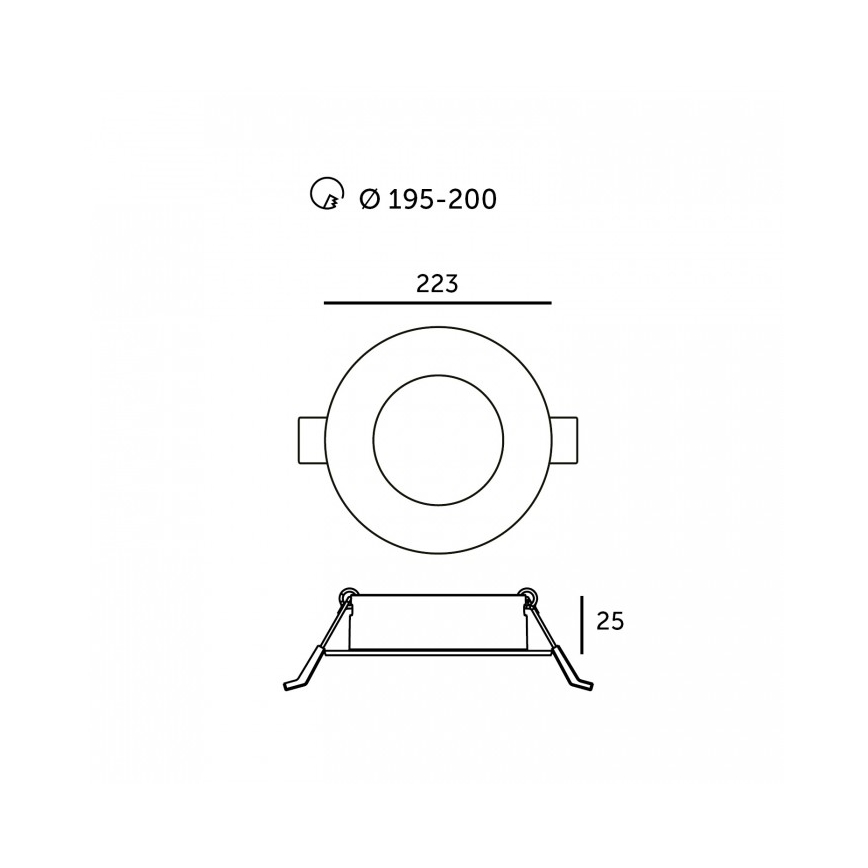 LED ugradno svetlo SIGARO LED/18W/230V 3000/4000/6500K prečnika 22 cm belo
