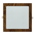 LED ugradno svetlo SQUARE LED/18W/230V 4200K 22x22 cm braon