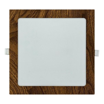 LED ugradno svetlo SQUARE LED/18W/230V 4200K 22x22 cm braon