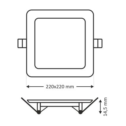 LED ugradno svetlo SQUARE LED/18W/230V 4200K 22x22 cm braon
