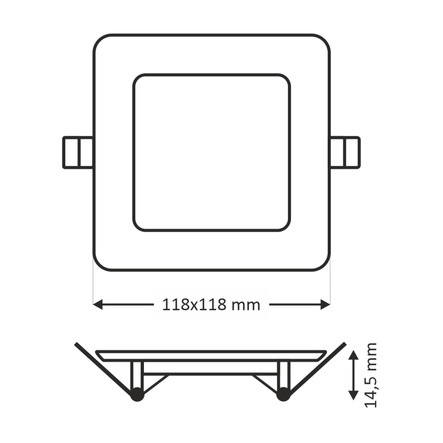 LED ugradno svetlo SQUARE LED/6W/230V 6500K 11,8x11,8 cm belo