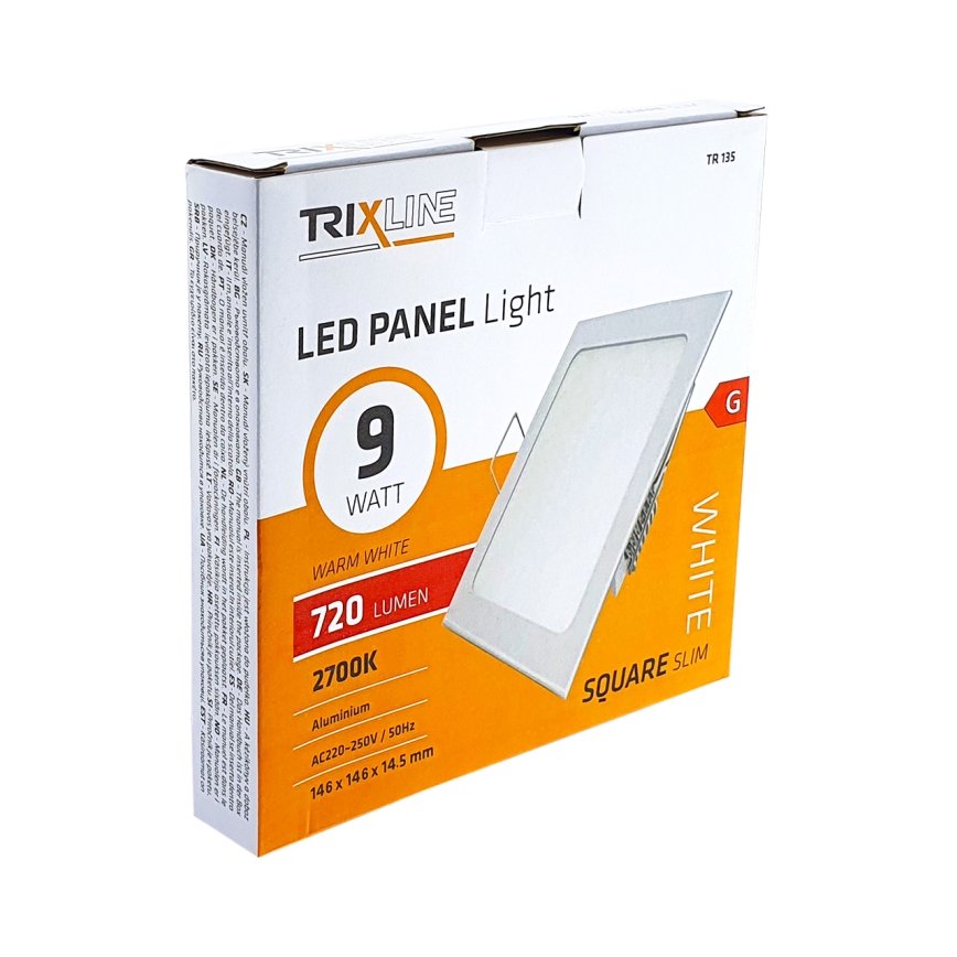 LED ugradno svetlo SQUARE LED/9W/230V 2700K