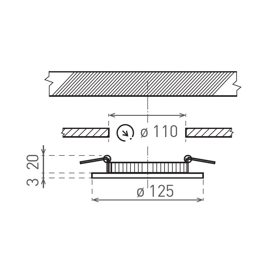 LED ugradno svetlo VEGA LED/6W/230V 2900/3900/5800K pr. 12,5 cm bela