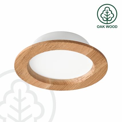 LED ugradno svetlo WOODY SPOT LED/12,5W/230V 3000K hrast prečnik 16 cm