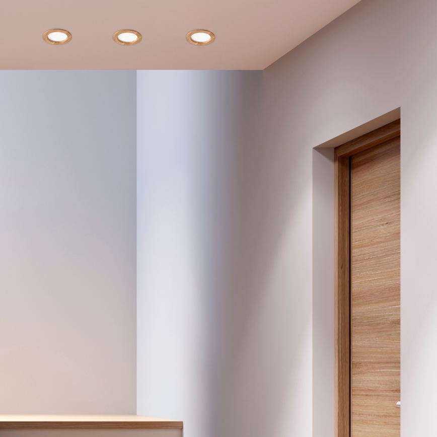 LED ugradno svetlo WOODY SPOT LED/12,5W/230V 3000K hrast prečnik 16 cm