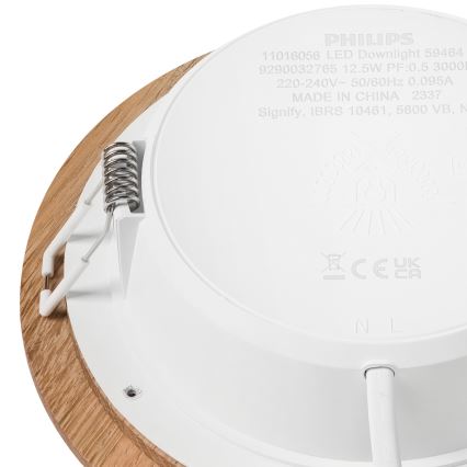 LED ugradno svetlo WOODY SPOT LED/12,5W/230V 3000K hrast prečnik 16 cm