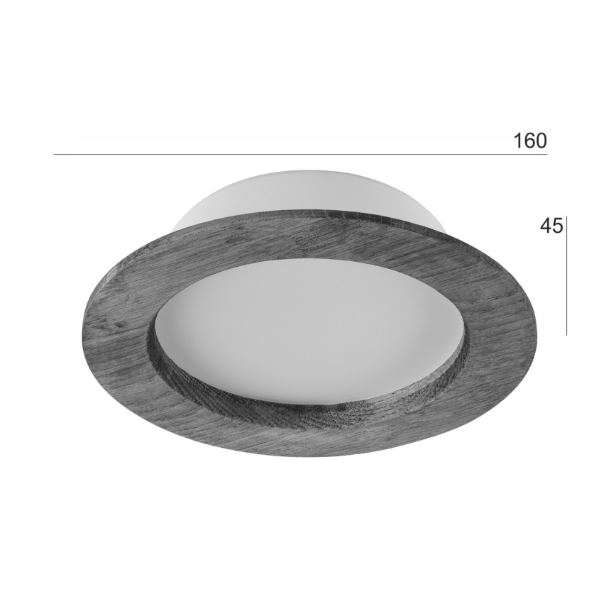 LED ugradno svetlo WOODY SPOT LED/12,5W/230V 3000K hrast prečnik 16 cm