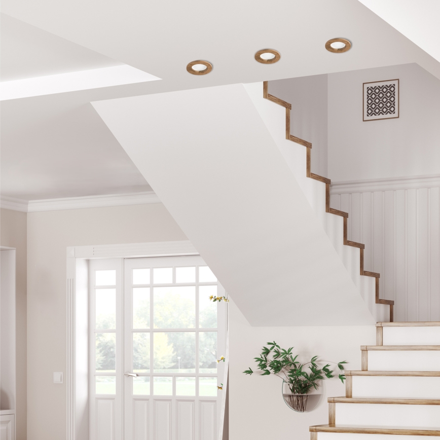 LED ugradno svetlo WOODY SPOT LED/5,5W/230V 4000K orah prečnik 10 cm