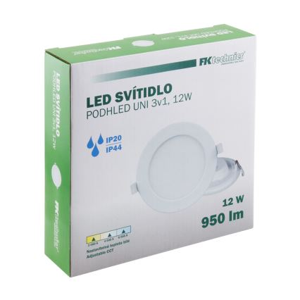 LED ugradno svetlo za kupatilo LED/12W/230V 3000/4000/6000K IP44