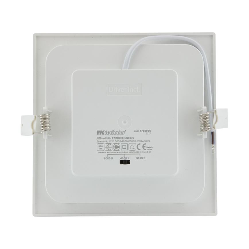 LED ugradno svetlo za kupatilo LED/12W/230V 3000/4000/6000K IP44