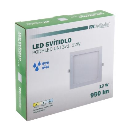 LED ugradno svetlo za kupatilo LED/12W/230V 3000/4000/6000K IP44