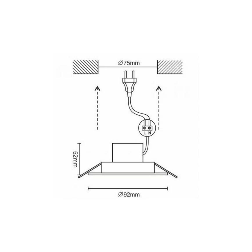 LED ugradno svetlo za kupatilo LED/7W/230V 4000K bela IP44