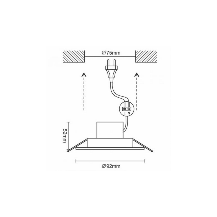 LED ugradno svetlo za kupatilo LED/7W/230V 4000K srebrno IP44