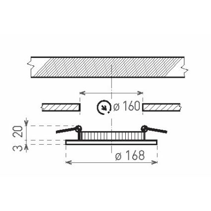 LED ugradno svetlo za kupatilo VEGA LED/12W/230V 2800K prečnik 16,8 cm IP44