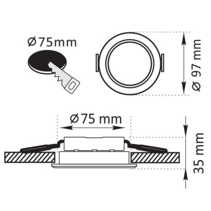 LED ugradno svetlo ZOE LED/4,8W/230V belo