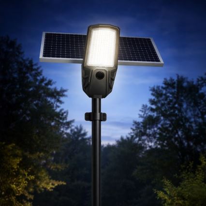 LED prigušiva ulična lampa sa senzorom i solarnim panelom KOBRA LED/400W/3,2V 24000 mAh IP65 antracit + daljinski upravljač