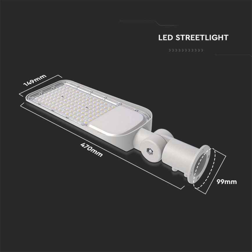 LED ulična lampa SAMSUNG čip LED/50W/230V 6500K IP65 siva