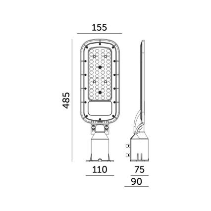 LED ulična svetiljka BRELUXO LED/100W/230V 4000K IP65