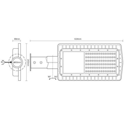 LED ulična svetiljka LED/100W/230V 5000K IP65
