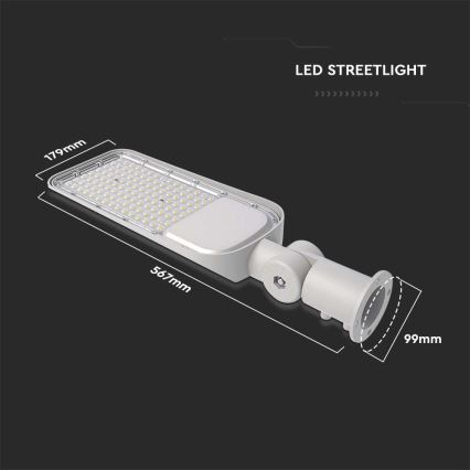LED ulična svetiljka SAMSUNG čip LED/100W/230V 6500K IP65 siva