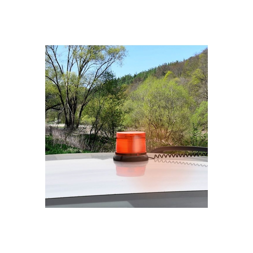 LED upozoravajući majak na magnetu LED/20W/12-24V narandžasti