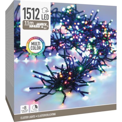 LED vanjski božićni lanac 1512xLED/230V/8 funkcija 14 m IP44 višebojni