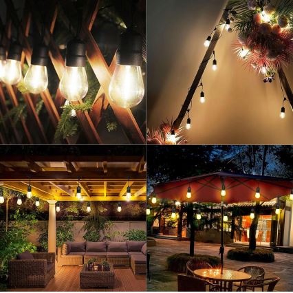 LED Vanjski dekorativni niz 30xE27/1W/230V 16,44 m IP44 crna