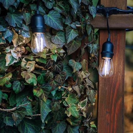 LED Vanjski dekorativni niz 30xE27/1W/230V 16,44 m IP44 crna